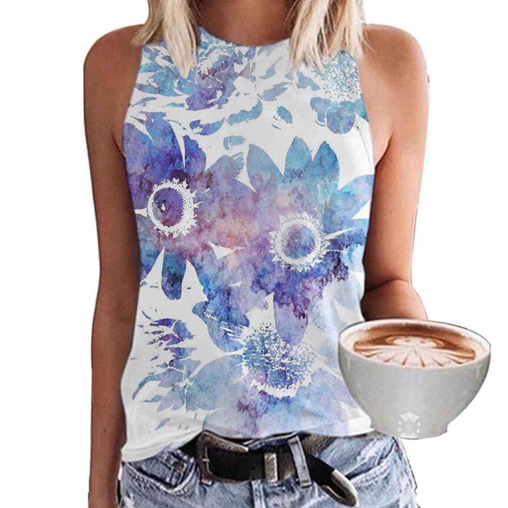Summer Colorful Butterfly Floral 3D Print Tank Tops Women Streetwear Y2k Oversized Vest Off Shoulder Sleeveless Woman Camisole