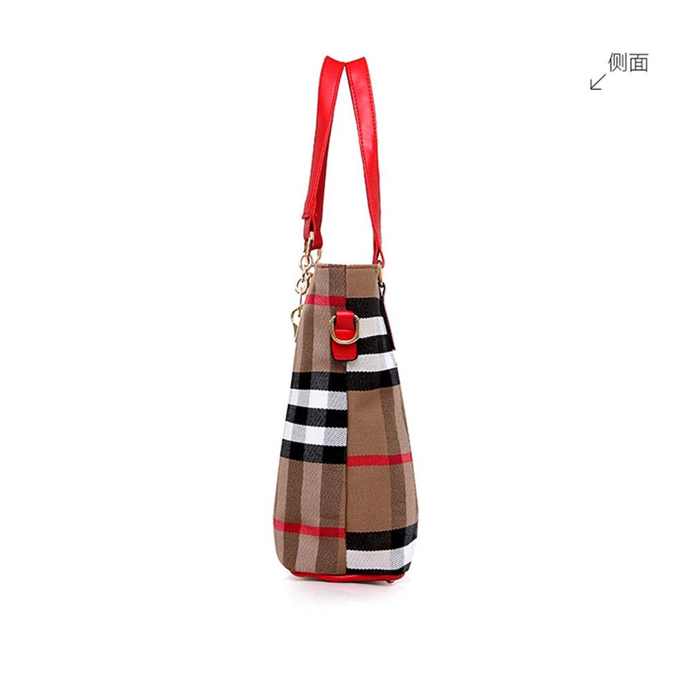 Karierte Leinwand Schwiegermuttertasche Sechs-teiliges Set Hand-Schultertasche Damen-Tasche