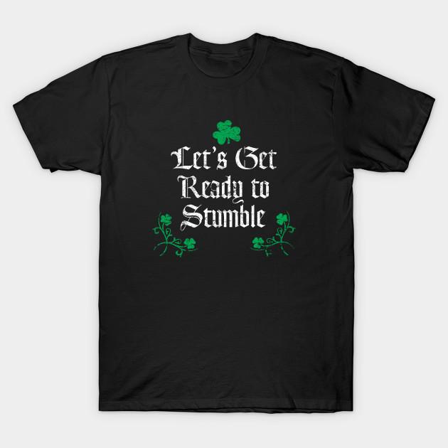 Men Black Print T-shirt Let Get Ready To Stumble No-Cut Transfer Paper Print Cotton Tshirt 4XL