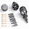 7-In-1 Mini Screwdriver Set With High Hardness Phillips/Slotted Bits Multi-Function Edc Repair Tool