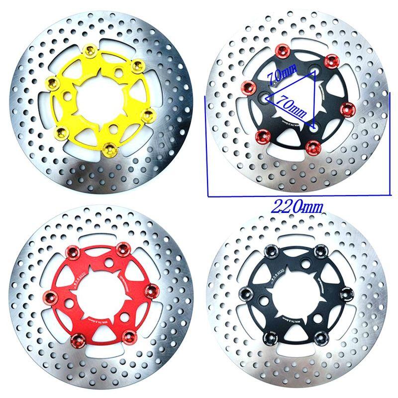 Universal 220*70mm 3 Hole Floating Disc Motorcycle Front Rear Brake Disc For Honda Yamaha RSZ JOG FORCE M3 Niu Scooter Dirt Bike