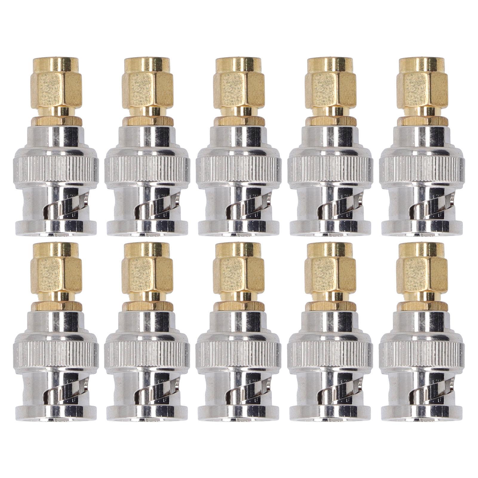 

10PCS SMA Male to BNC Male Adapter Replacement RF Coaxial Cable Conversion Connector