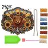 Vibrant Color Ornament Highland Cow Diamond Art Hanging Ornament, Sunflowers Decor, Creative Office Decorative Pendant Aesthetic for Home Bedroom