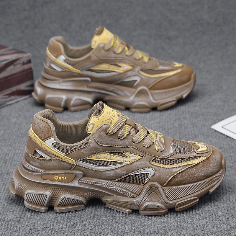 Mesh sneakers men's casual dad shoes men's autumn 2024 new men's shoes platform heightening shoes student