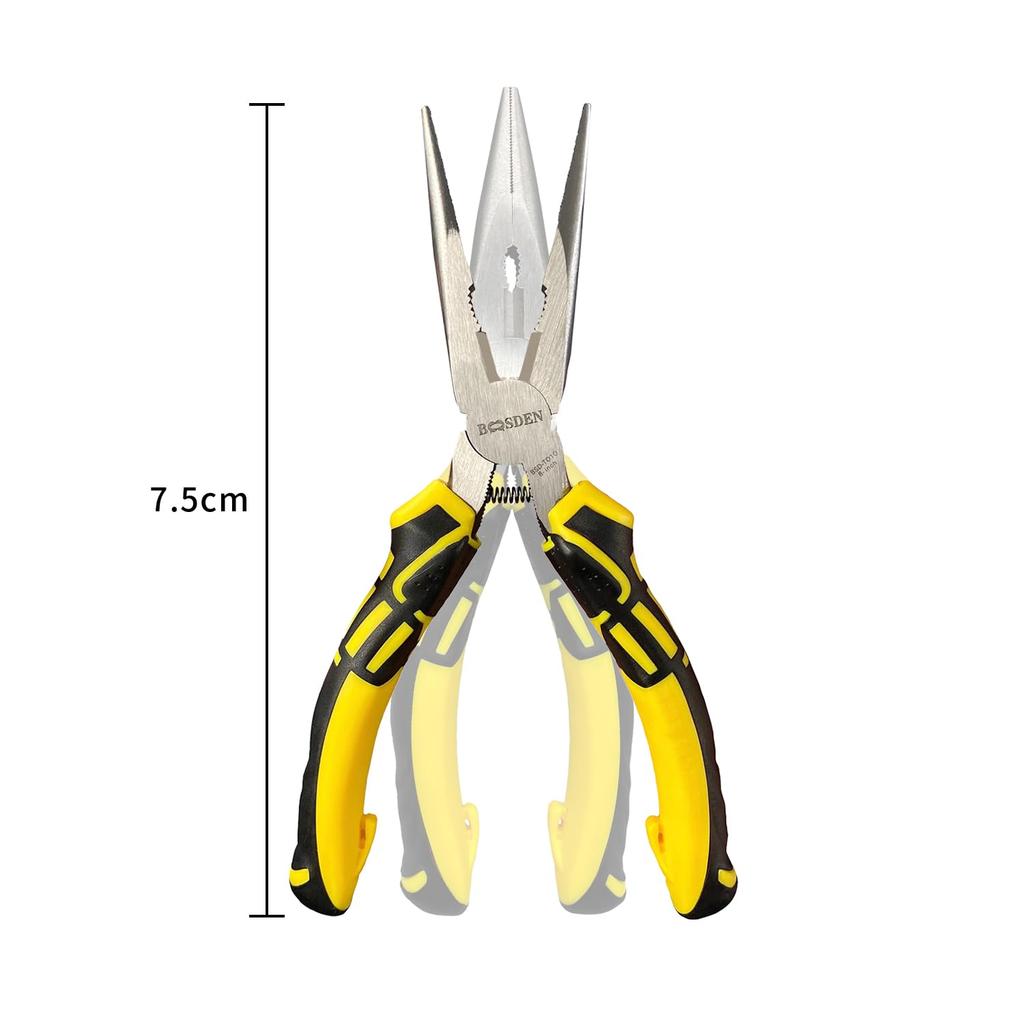 BOOSDEN Long Nose Long Nose Cutting Tool for Delicate Electrician Pliers, Tapered, Pliers, All-Purpose, Heavy-Duty Work, (203mm)