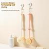 2 In 1 Long Handle Exfoliating Bath Brush Soft Bristles Loofah Puff Back Scrubber for Home Shower Body Cleaning