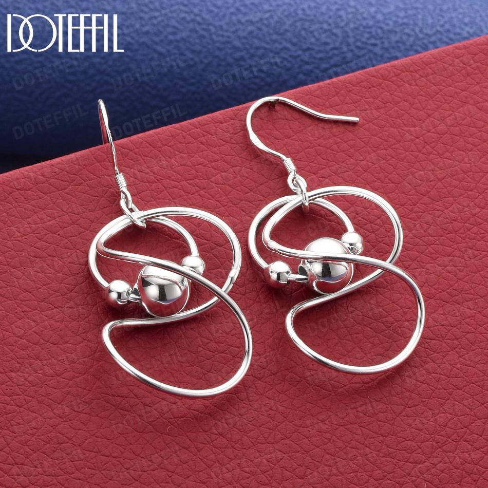 925 Sterling Silver Figure-Eight Pendant Earrings - Exquisite Gift Jewelry