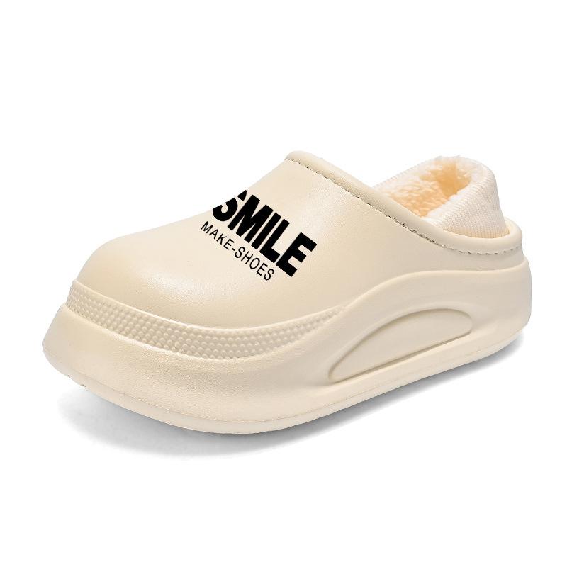 Cotton shoes men's winter kitchen non-slip waterproof velvet warm outer wear one pedal casual thickened cotton slippers