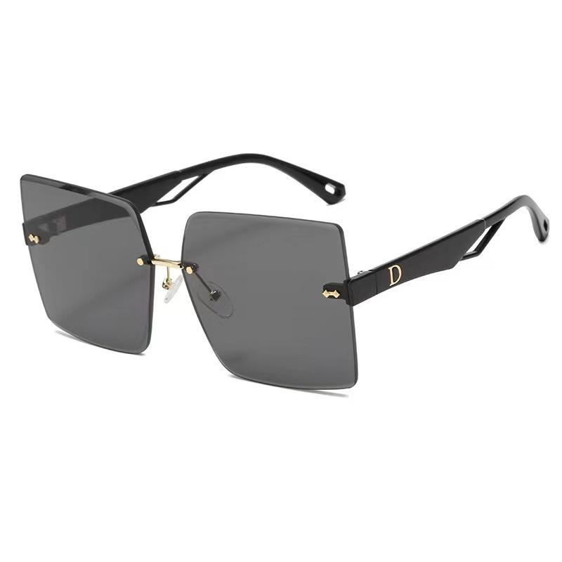 Hot-selling fashion temperament sunglasses European and American trend glasses trimmed frameless sunglasses polygonal sunshades