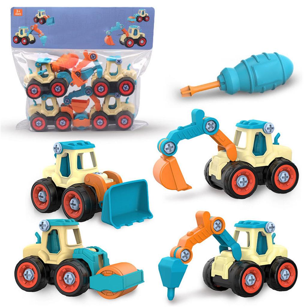 Sady stavebních vozidel pro batolata Simulace Obsahují 4 vozidla Puzzle Dětské odnímatelné autíčko