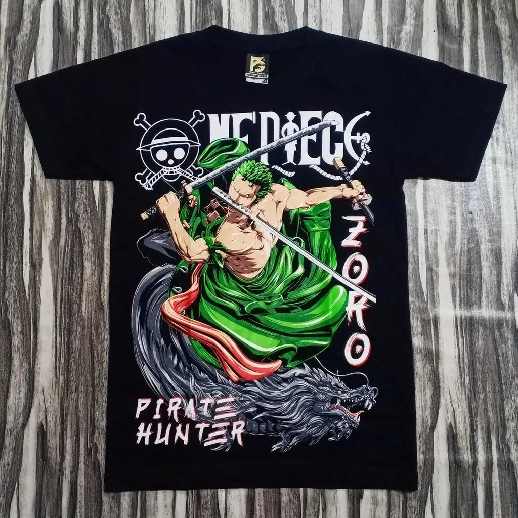 One Piece Anime Pirate Ship ZORO RORONOA LUFFY Printed Tshirt Unisexs and Womens Tshirt Unisexs Top Sports Tshirt Summer New Tee S