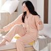 Pajamas Women'S Winter Coral Fleece Thickened Fleece Autumn And Winter Flannel Can Be Worn Outside Winter Loungewear