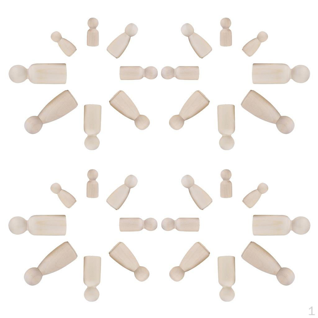 

48 штук Семейные деревянные фигурки Раскрашивание Конусные фигурки Мужские Женские Игра