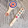 Jeu de balle sur ficelle élastique avec raquettes en bois Balle rouge Raquettes en bois avec balle Coordination œil-main