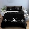 White cockerel, heartbeat graphic. Bedding sets Duvet cover sets Duvet covers Pillowcases(1 * Duvet Cover 2 * Pillowcases without duvet insert)