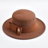 Fedora Hat for Women Fashion Formal Wedding Decorate Church Cap Flat Top Bow Party Jazz Hat Chapeau Femme