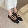 Fashion Bailamos Spring New Women Flats Ladies Elegant Flat Mary Jane Shoes Fashion Round Toe Shallow Shoes Outdoor Dress Ballet Shoes M