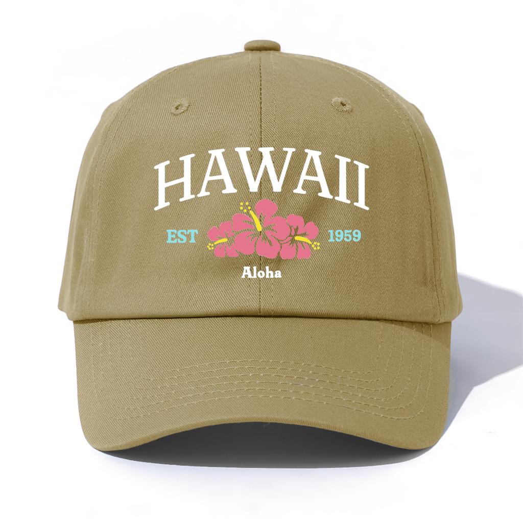 1pc HAWAII Print  Baseball Cap for Adults  Minimalist Retro Style Casual Soft Adjustable Dad Hat Perfect As Gift