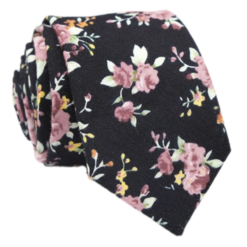 Fashion Arrows Tip Floral Pattern Skinny Tie For Men Soft Polyester Silk Necktie Office Wedding Party Outfit Accessory