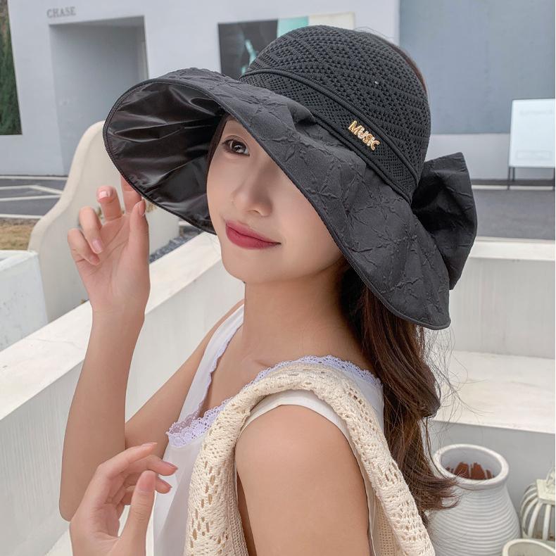 Summer Women Bucket Hat UV Protection Sun Hats Soft Foldable Wide Brim Outdoor Beach Hat Panama Cap Sunshade Hat