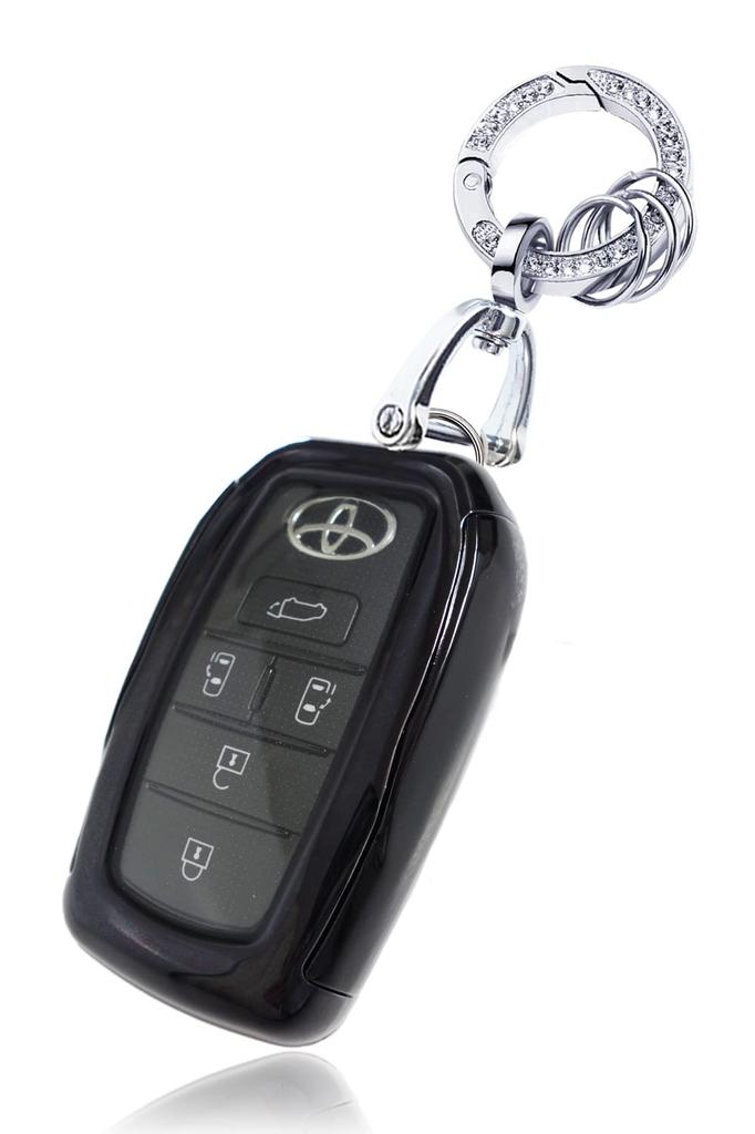 MKMC Smart Key TPU Compatible with Toyota New Models Noah Yaris and Mirai Case, Material, Voxy, (90 Series), Sienta, Cross, (Voxy Noah) (Crystal