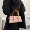 New Retro Contrasting Color Temperament Crossbody Bag Fashion Versatile Simple Casual Pu Leather Shoulder Bag Women'S Handbag