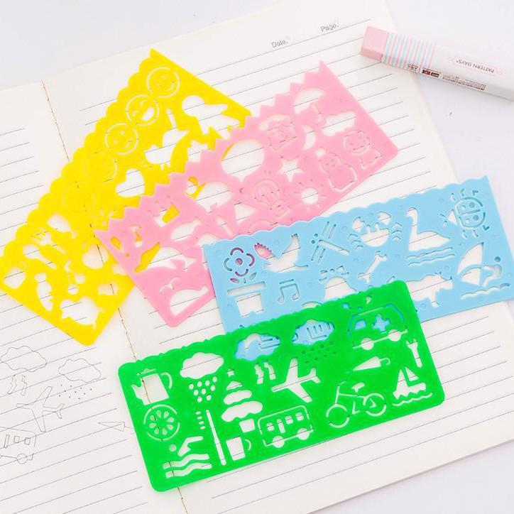 Creative Kids  Multifunctional Kaleidoscope Art Ruler Set – Cute Stationery and Drawing Tools 15 cm