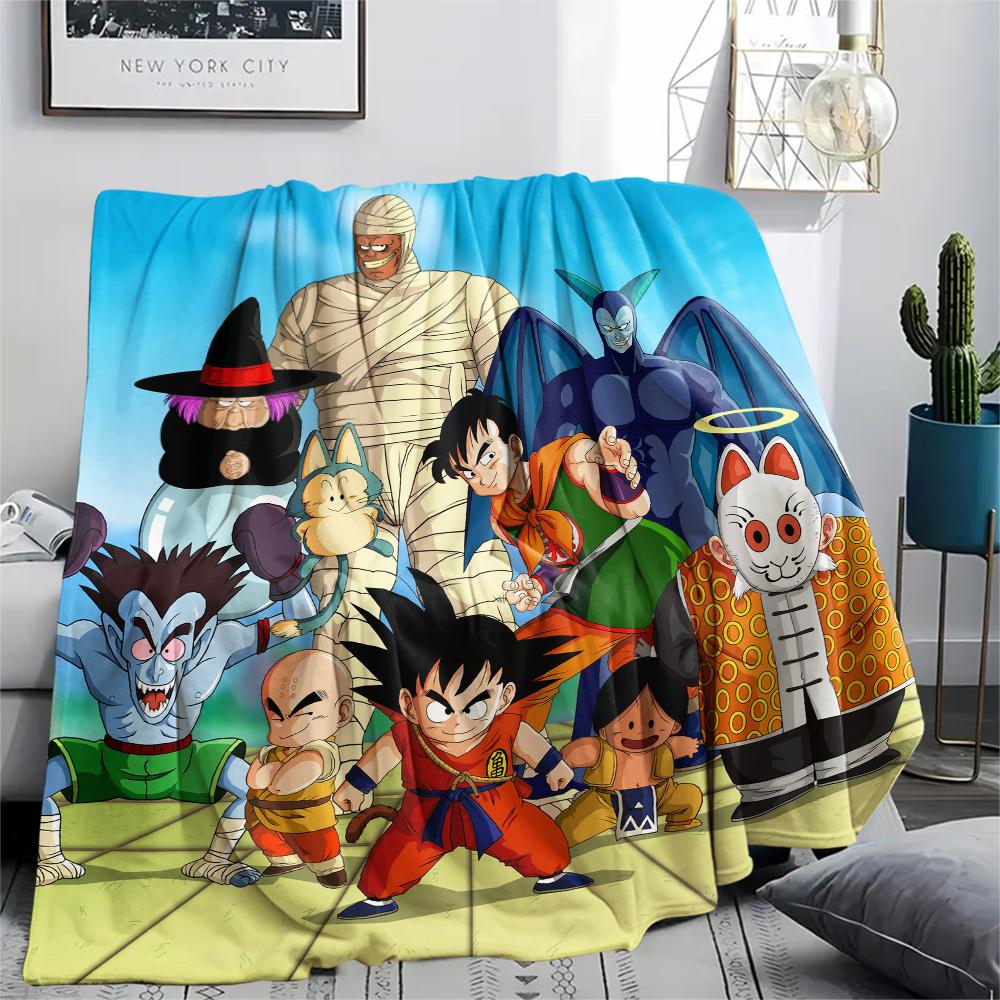 Flanelová deka s motivem Dragon Ball, Vysoce kvalitní, Pohodlná pro všechna roční období, Domácí dekorace, Teplo a pohodlí, Perfektní jako dárek.