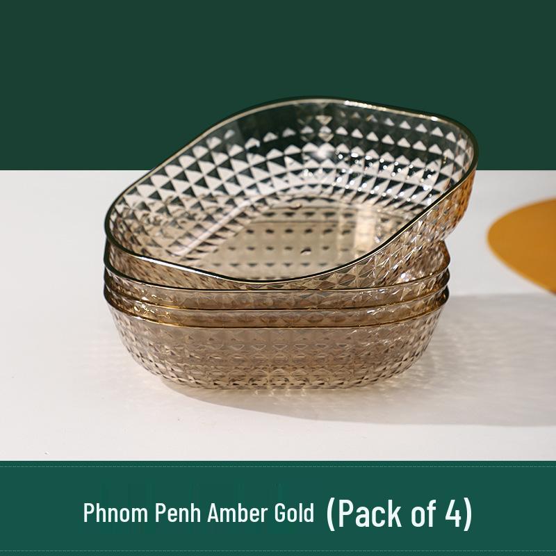 Nordic Luxury Bone Dish: Small Gold-Rimmed Snack & Fruit Plate, New Model.