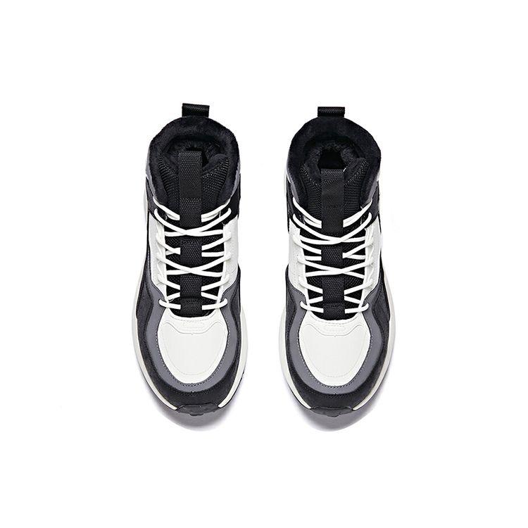 Anta Lifestyle Series Fabric Synthetic Leather Plush Shock Absorption Non-Slip Wear-Resistant Warm High-Top Casual Shoes Men Casual Shoes 112048986-3
