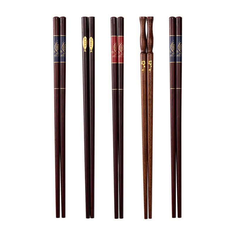 Kemando Red Sandalwood Wood Chopsticks, 5 Pairs