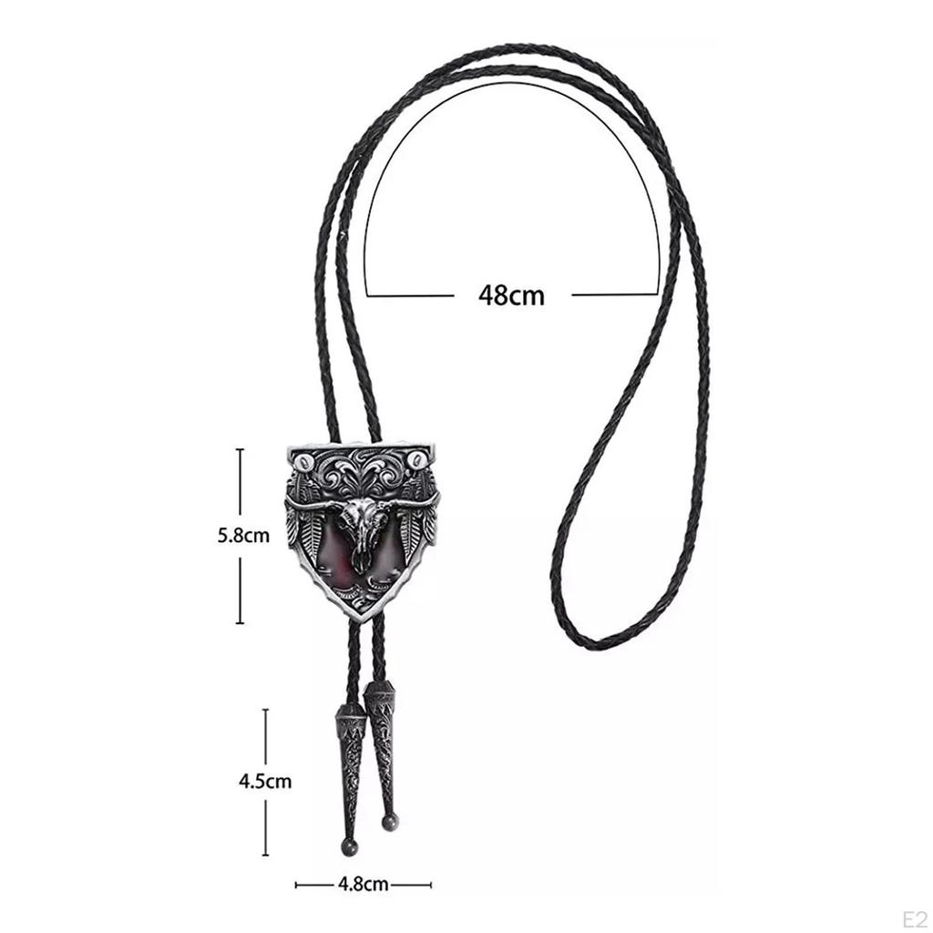 Bull Enamel Pattern Bolo Tie Western Cowboy Vintage Handmade Mens Accessories