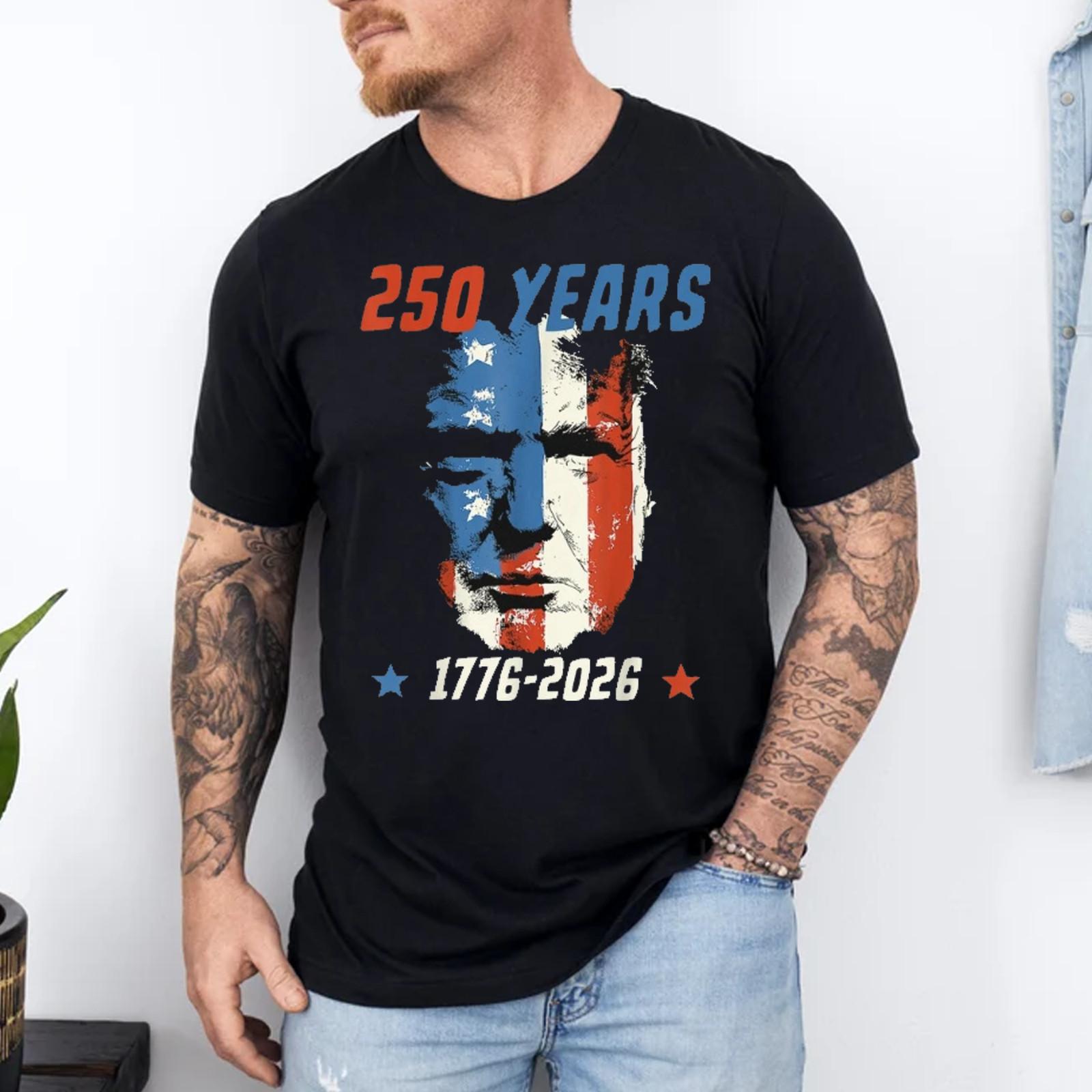 250 Years America Trump July 4th 2026 Freedom Independence T-Shirt S разноцветный