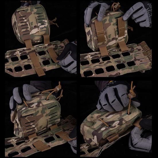 Outdoor Tactical Bag with Elastic Band Hunting Camping Hiking Tactical Gear Flashlight Accessories Storage Bag Multi-purpose Zipper Pouch