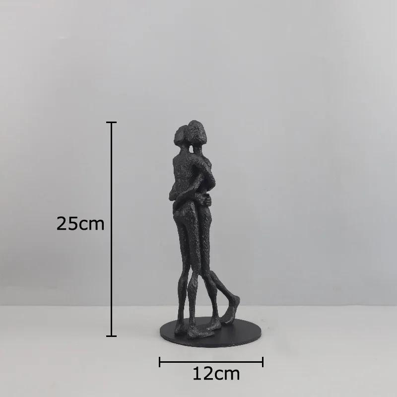 Black Cast Iron Figures Statue Desk Decoration Ornaments Modern Crafts Abstract Character Sculpture Room Aesthetics Decor