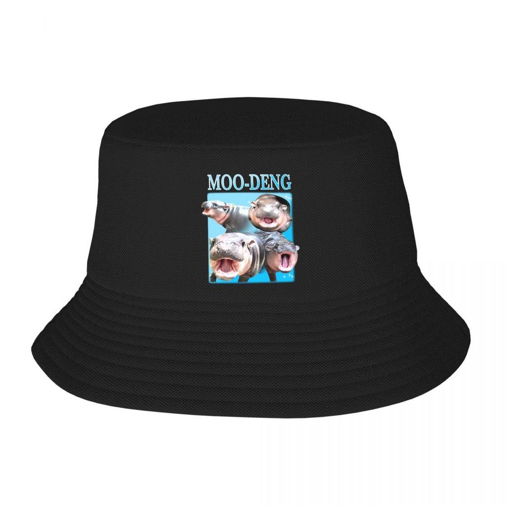 Custom Moo Deng Meme Bucket Hat Unisex Women Outdoor Sun Summer Fishing Cap