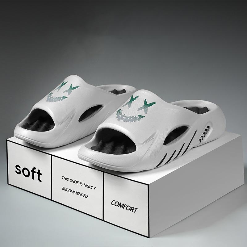 

Тапочки мужские летние домашние для помещений, массажные для ног, шлепанцы для улицы, нескользящие, модные, спортивные, большого размера, пляжные, A Word Drag 46-47 серый