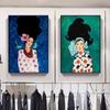 Abstrato Flor Mulher Menina Cabelo Moda Pôster Pintura em Tela Nordic Arte de Parede Imagem Para Sala de Estar Moderna Decoração de Casa