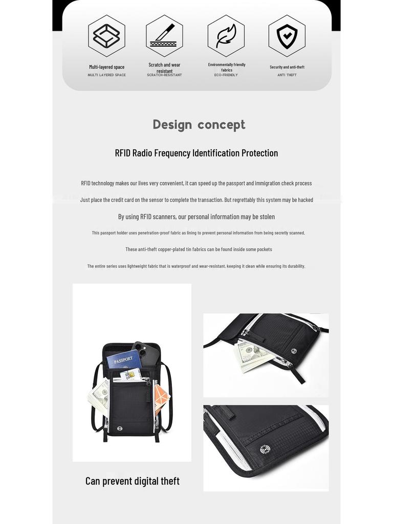 Multifunctional Passport Holder & Travel Bag - RFID, Large Capacity, Portable Document & Ticket Organizer Pouch