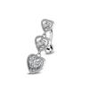 Upside Down Peach Heart Teardrop Zircon Belly Button Ring, 316 Stainless Steel Navel Jewelry