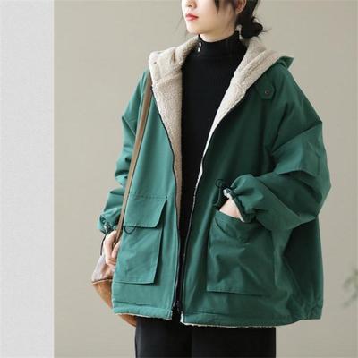 Abrigo Holgado de Ocio con Capucha para Mujer Marea Ins Chaqueta Acolchada de Algodón Otoño Invierno 2023 Nueva Chaqueta Acolchada de Algodón para Mujer