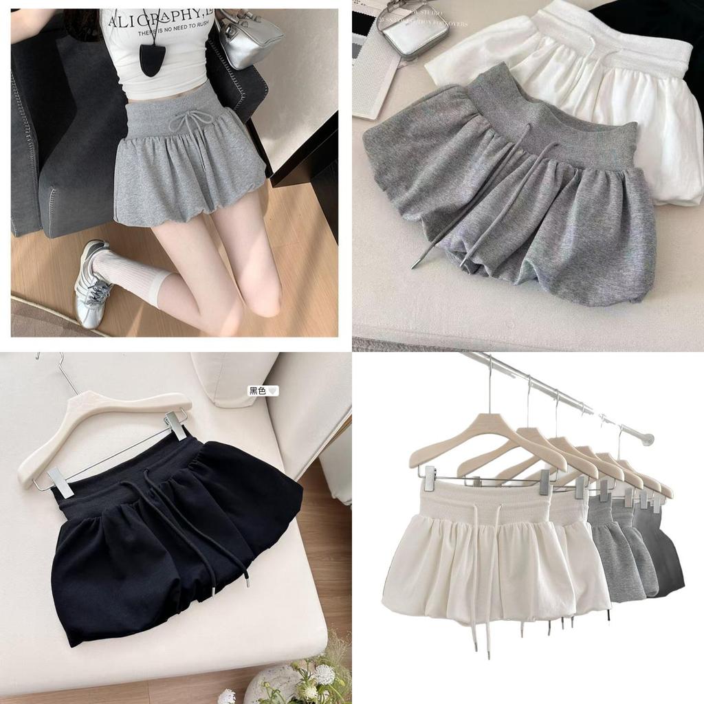 Romantic Ballet Gray Drawstring Mini Skirt With Stretch Waist For Trendy Girls