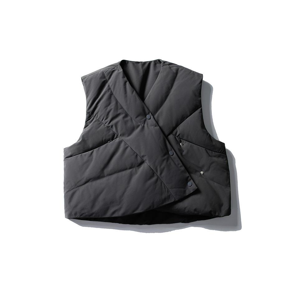 

SKRSANYU Men s Trendy Oblique Placket Winter White Duck Down Vest SYY1030 Large чорний колір сірий