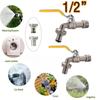 Garden Home Faucet Adapter Metal Tap 1/2'' IBC Water Tank Connector 2-Way 1-Way Irrigation Joint Replacement Fitting Ball Valve