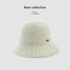 Retro Vintage Plüsch Fischerkappen Breitkrempiger Warmer Beckenhut Damen Bucket Hat Weiblich Dame