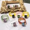 Elegant Trendy Acrylic Rhinestone Women Irregular Finger Ring Resin Rings Geometric Transparent