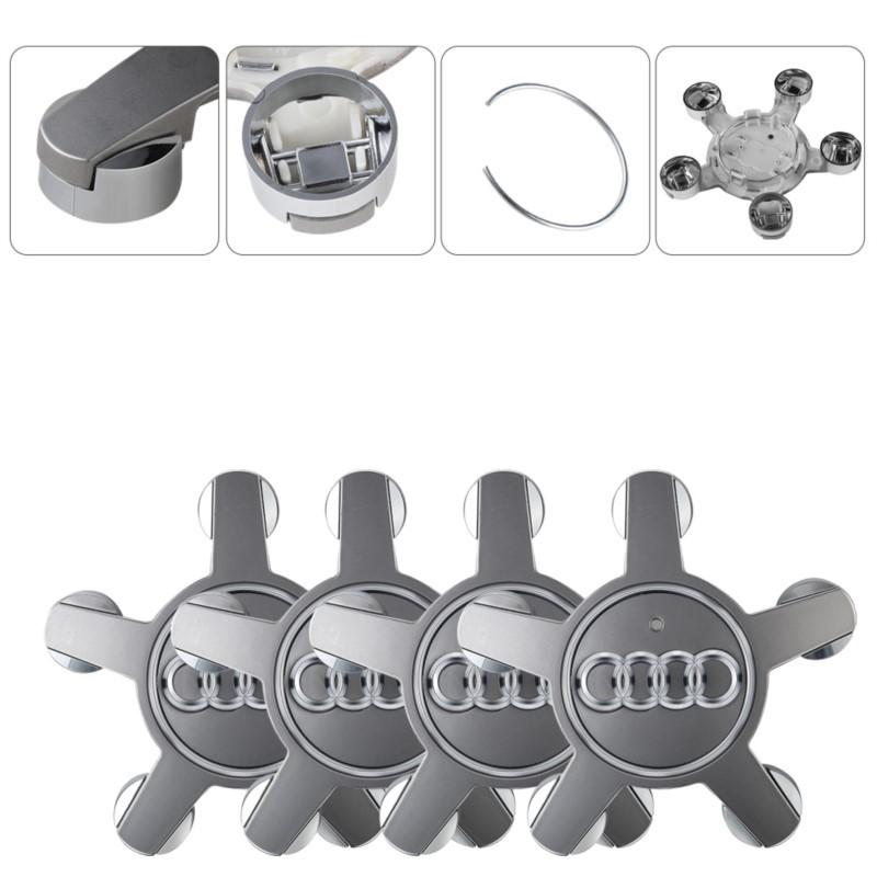 4Pcs Car Wheel Rim Five Claws Center Caps Tires Hub Covers For Hot A3 A4L A5 A6L A7 Q5 A8L TT R8 S6 S A1 Decoration Accessories