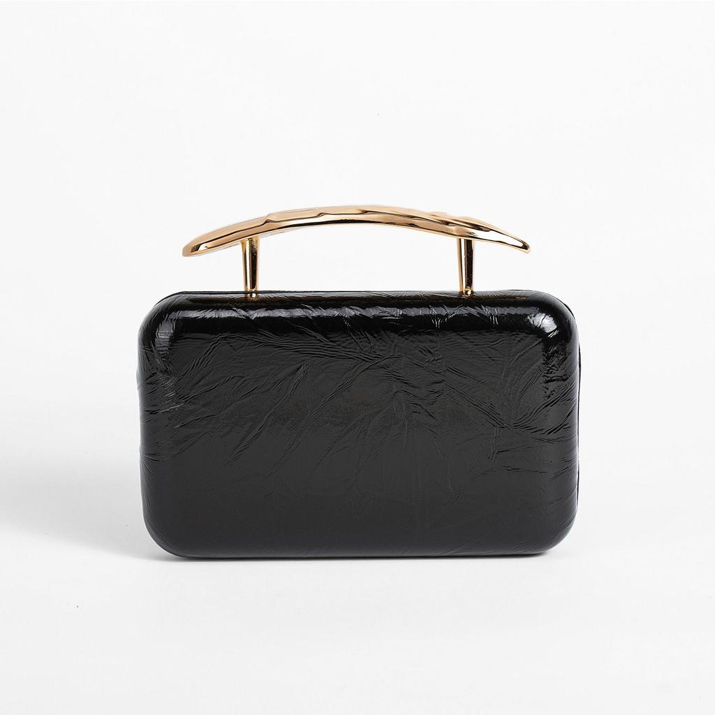 Luxury Designer Women's Clutch Evening Bag Gold Metal Closure Vintage Box with Chain Strap Shoulder Special Occasions