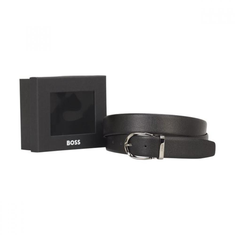 Boss Italian Cowhide Business Belt Black  50558730002 ONESI