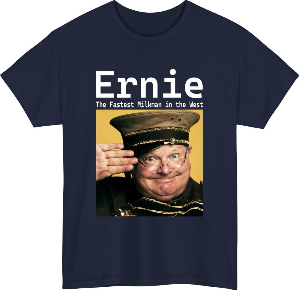 Ernie fastest milkman west tshirt funny retro character british humour gift top S